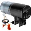 URAQT Automatico Distributore Cibo Pesci a Batteria, Mangiatoia Automatica Acquario, 200ML Mangiatoia Pesci, Con indicatore LED, con 2 batterie AAA e Anello per Alimentatore Pescis, Nero