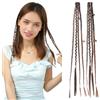 Dsoar Clip in Trecce 2 Pezzi di Extension Bohemian con Clip Ciocche Sintetiche Intrecciate 16 Pollici con Perline per Costumi Quotidiani