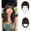 BARSDAR Frangia Clip Capelli Veri, 100% Naturali Frangetta Air Bangs French Bangs Frangia Extension Clip Capelli Veri Cura Capelli Donna lavabile/tingibile