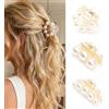 Zoestar Fermagli per capelli con perle color champagne, piccoli fermagli per capelli, accessori per capelli per donne e ragazze (3 pezzi)