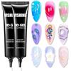 Vishine 3D Nail Gel Nail Art - 2 pezzi 15 g Gel intagliante trasparente No Wipe, per disegni, stampi, strass 3D, sculture e decorazioni per unghie, ideale per manicure fai da te e professionale