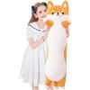 Aiuidun Lungo Shiba Inu cuscino animale gigante Corgi cane morbido peluche lungo giocattolo coccole regali per ragazzi (70cm/27.5inch, Yellow)