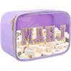 HINGTAI Borsa per tessere Mahjong viola, borse trasparenti per tessere Mahjong con cerniera, custodia per giochi di intrattenimento, accessori, regali, forniture, include solo custodia