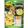 CRAYOLA - Album Attività & Coloring Pokemon, 32 Pagine da Colorare e 7 Mini Pennarelli Lavabili, 04-2746G