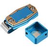 PATIKIL Biliardo Magnetico Gesso Supporto, Alluminio Lega Biliardo Biliardo Stecca Gesso Punta Custodia con Cintura Clip per Snooker Sport Accessori, Blu