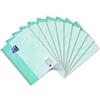 Oxford College - Blocco note formato A4, a quadretti, 80 fogli perforati, confezione da 10, colore: verde menta