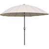 Outsunny Ombrellone da Giardino e Terrazza con Manovella, 18 Stecche e Testa Inclinabile, Ф255x240cm Crema