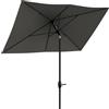 Outsunny Ombrellone da Giardino Rettangolare 2x3 m Inclinabile con Apertura a Manovella, Grigio|Aosom