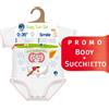 J Bimbi Baby Twin Set Pupazzo di Neve Body Neonato 0-36 Mesi +Succhietto 2-6mesi