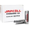 Japcell Batterie alcaline standard AA/LR06, confezione da 60