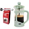 Nerthus FIH 1147 set caffettiera francese a stantuffo 350 ml verde cucchiaio e pinza per caffè