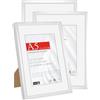 HIMEETIME® 3x Cornice Foto A5 14.8x21cm Alluminio argentata,Passepartout 10X15cm,Cornice 15x21 Piccolo per Foto,Montaggio a parete o esposizione da tavolo