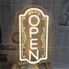 KADAFAGO Cartello al neon con scritta We Are Open, cartello verticale aperto per finestre aziendali, decorazione da parete, luce a LED, luce a LED, per ristoranti, caffetterie, bar, hotel, negozi, regali di