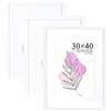 Baoee Cornice Portafoto Bianca 30×40cm con Montaggio, Confezione da 3, Cornice per Foto con Vetro Acrilico, Cornice per Certificati 30×40cm, Autoportante e Montabile a Parete
