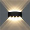 HAWEE Moderno Lampada da Parete LED Applique da Parete Impermeabile Alluminio Lampada da Muro Interno Esterno per Bagno, Portico, Camera da Letto, Corridoio, Soggiorno, Scale, 8W Bianco Caldo