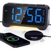 ROCAM Sveglia con Luce Notturna,Dotato di Vibratore,Digital,Snooze,2 Allarme,Alimentazione Usb,12/24H,Dst,Doppio Allarme,Sveglia da Comodino per Sordi,Dormitori Profondi,Adolescenti,Gli Anziani