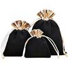 Duories 6 sacchetti in velluto, piccoli sacchetti in tessuto con coulisse, sacchetti regalo in velluto, da riempire per gioielli, matrimoni, Natale, compleanni, feste, 10 x 12 cm, oro nero