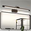 MantoLite LED Lampade da Parete per Quadri,12W 3000K Illuminazione per Interni con testa Girevole e Interruttore, Specchio da Bagno Illuminazioni per Pareti Lampade Lettura Applique (Nero,60CM)