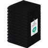 Moosfor Strofinacci 100% cotone, set da 12 pezzi, 30 x 30 cm, morbidi strofinacci da cucina, assorbenti, spessi e di alta qualità, colore nero