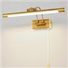 MantoLite LED Lampade da Parete per Quadri, 8W 3000K Illuminazione per Interni con testa Girevole e Interruttore, Specchio da Bagno Illuminazioni per Pareti Lampade Lettura Applique (Ottone,40CM)