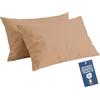 NARCISO Federe Cuscino Letto 50x80 Cotone 100% Copricuscino Letto, Coppia Federa Antiacaro ed Anallergica per Cuscini Standard e Cervicale, Made in Italy e Certificato OEKOTEX (Sabbia)