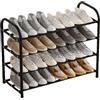 CNKHDZ Scarpiera stretta estraibile salvaspazio espandibile da 45 a 83 cm Armadio per scarpe nero Scarpiera per ingresso, corridoio, ingresso esterno (Nero, 1 pezzo/4 ripiani)