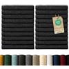 Blumtal Asciugamani Bagno, Asciugamani Viso Super Assorbenti, 100% Cotone Certificato Oeko-Tex 100, 24 Salviette Viso (30x30cm), Nero