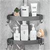 GERUIKE Mensola Doccia Angolare Senza Foratura Adesiva Mensole Bagno a Parete Organizer Bagno Portaoggetti Doccia Nero Opaco in Alluminio 2 Pezzi Porta Shampoo Bagnoschiuma da Doccia