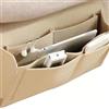 HhBdy Tasca Portaoggetti Letto, 20 x 32 cm Organizzatore Porta Oggetti in Feltro per Camera da Letto con 5 Tasca per Telefono Cellulare, iPad, Telecomando, Libri, Occhiali Riviste (Beige)