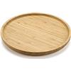 XIMISISE Vassoio Rotondo in Bambù, Vassoio per Servire in Legno, Vassoio Decorativo per Tavolino da Caffè, Cocina (25 x 25 x 2 cm)
