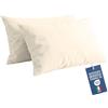 NARCISO Federe Cuscino Letto 50x80 Cotone 100% Copricuscino Letto, Coppia Federa Antiacaro ed Anallergica per Cuscini Standard e Cervicale, Made in Italy e Certificato OEKOTEX (Panna)