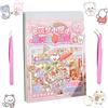 HTTDSLF 20 Temi Adesivi 3D Sticker, Adesivi di Scena, Adesivi per la Casa Fai Da Te, 3D Sticker Kit di Adesivi per Casa in Miniatura per Scrapbook e Diario con 2 Pinzette (1, Rosa Chiaro)