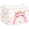 Clastyle Ceste Biancheria Bambini Arcobaleno Cestino Giocattoli Vestiti Impermeabile per Ragazza Cestino Portaoggetti per Bagno Cameretta Bucato, Arcobaleno, 40x30x30 cm
