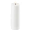 UYUNI - Illuminazione | Candela senza fiamma a LED | Candela artificiale a batteria con fiamma 3D tremolante, bianco nordico, 5,8 x 15 cm
