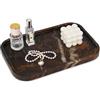 TABHOUKIT Vassoio da Bagno in Marmo Naturale per Cucina e Bagno, Vassoi Decorativi in Pietra da Appoggio Svuotatasche Ingresso per Caffè, Profumi, Gioielli e Trucchi (Oro Nero, 30 x 20 x 1.8 cm)