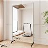 brisafe Specchio Grande a Figura Intera 170 x 100 cm, Specchio da Pavimento con Base a Ruote, Anti-Rottura, Specchio Ultraleggero Moderno Grande per Casa, Palestra e Yoga Nero