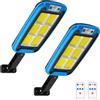 Voltix Luci solari per esterni 240COB lampione solare led esterno, Lampioni Stradali ad Energia Solare con Sensore di Movimento, Luce Impermeabile da Parete per Esterni Azzuro (2)