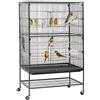 Yaheetech Gabbia Voliera Uccelli con Ruote Metalliche 79 × 51,8 × 132 cm