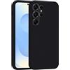 Mixroom - Cover Custodia Case per Samsung Galaxy S22 Ultra Protezione Fotocamera in Silicone TPU Morbido Opaco Bordi Piatti Colore Nero