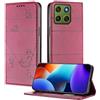 XINYEXIN Custodia per Motorola Edge 70, Cover a Libro in Pelle PU con Blocco RFID, Slot per Carte, Supporto, Protezione Completa Antiurto - Rosso