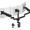 EP Gear Supporto per monitor triplo EP Gear - Supporto a molla a gas regolabile per 3 monitor fino a 27 (max 8 kg), VESA 75x75 e 100x100 mm, opzioni di montaggio con morsetto a C e passacavo