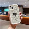 hdqICase Compatibile con iPhone 16 Pro Bianco Cover | Gatto Custodia Onda Silicone Morbido