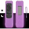 CTRLBETTER Custodia Telecomando in Silicone Compatibile Con Samsung OLED TV SolarCell BN59-01432A BN59-01432J BN59-01455E BN59-01437A Telecomando Copertura Protettiva Antiurto Con e Cordino(Viola Fluorescente)