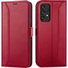 Verco Custodia per telefono per Samsung Galaxy A52, A52s 5G 6,5 pollici Custodia a libro Premium Flip Case per Samsung A52 4G/5G Custodia Book Case Borsa, Rosso
