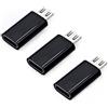 JZK 3X Adattatore USB tipo C a Micro USB, convertitore adattatore OTG da Micro USB maschio a USB C femmina per Samsung Galaxy S7/S6/S5/S4/S3, per Note 5/4/3, per telefoni Android, tablet