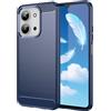WJXEXRS Cover per Xiaomi Redmi 15C / POCO C85, Custodia Spazzolata e Fibra di Carbonio Morbido Silicone TPU Slim Fit, Antiurto, Antigraffio, Antiscivolo, Protezione Cover Xiaomi Redmi 15C -Blu