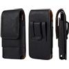 QBYVQQN Borsa da Cintura Pelle per Cellulare Uomo, Sacchetto Clip da Cintura Telefono Nero, Verticale Marsupio Porta Telefono Portacellulare da Cintura Uomo Fondina Smartphone Borsello Carte Portafoglio