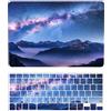 HLAAJJX Custodia Rigida Compatibile con Nuovo Macbook Air 13,6 pollici 2022 con Liquid display Retina e Touch ID A2681, Caso Duro Protettivo in Plastica & Copritastiera, Stelle di montagna