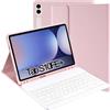 SUEEWE Tastiera con Cover per Samsung Galaxy Tab S10 FE+ & S10 FE Plus 13,1 (2025), Custodia con Staccabile Italiano ‎QWERTY Tastiera, Rosa