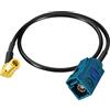 Eightwood Antenna DAB Cavo Fakra Z Femmina a SMB Maschio Angolo retto RG174 30 cm Compatibile per Antenna Topper DAB per auto AM/FM Blaupunkt Pioneer Clarion Kenwood Alpine